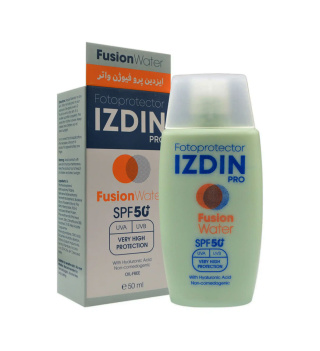 کرم ضد آفتاب بی رنگ ایزدین پرو مدل Fusion Water با SPF50 مناسب انواع پوست حجم 50 میلی لیتر نمای ۲